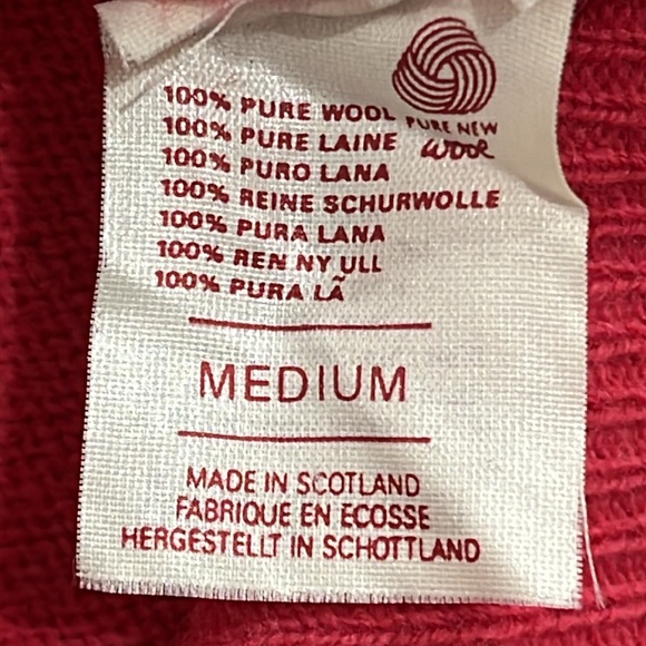 Lyle & Scott Hawick Scotland Lambswool Crewneck Golf Raspberry Red Oversized M - Picture 8 of 11